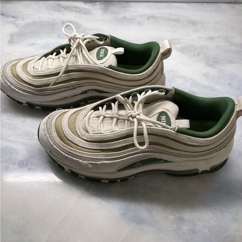 Nike Air Max 97 White and Green Sneakers